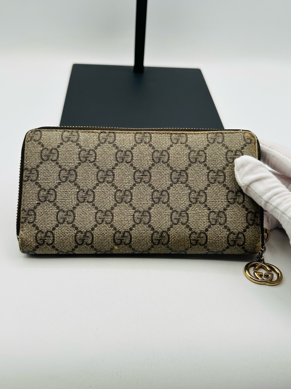 Gucci Large Zip Around GG Charm Zippy Wallet